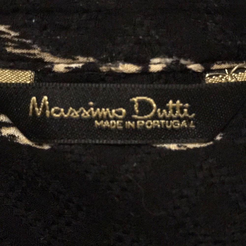 Massimo Dutti Black and Tan Long Sleeve Blouse - Picture 8 of 8